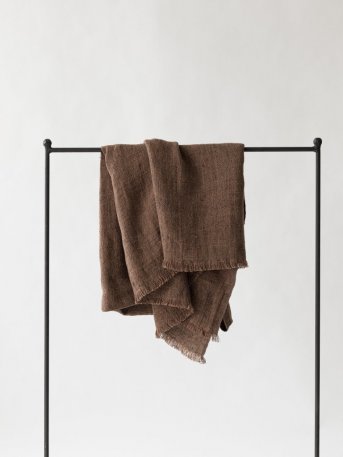 Linen blanket in a brown color