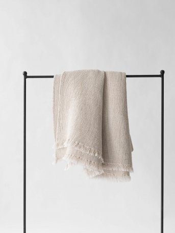 Waffled linen blanket with fringes - Tell Me More