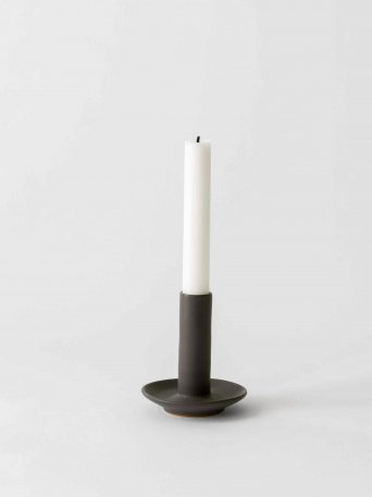 Tell Me More candleholder made in dark grey ceramic