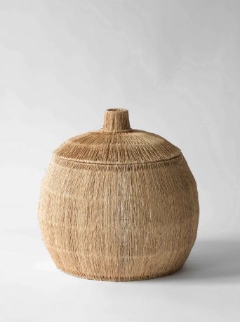 Tell Me More Marcel basket with lid made of jute