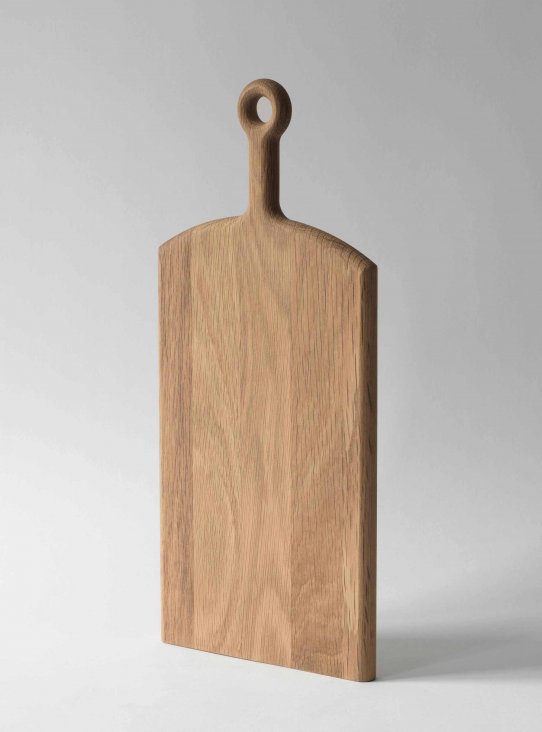 Tell Me More cutting board in oiled oak