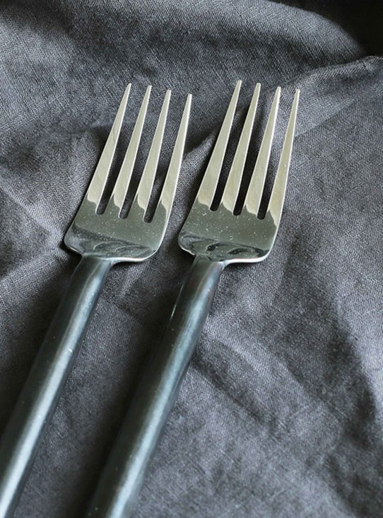 Fork made of unpolished steel