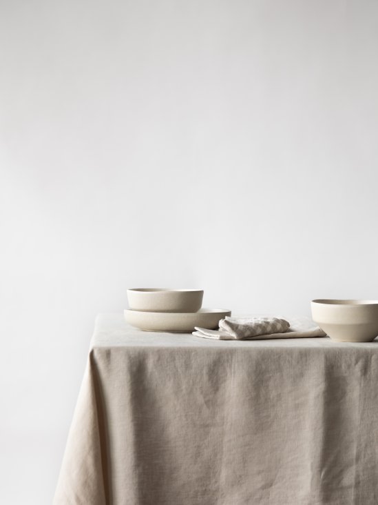 Tablecloth linen 145x270 - warm grey